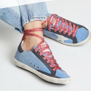 Golden goose Superstar GGDB Private blue chambray Denim Sneakers Women 39/US 8.5